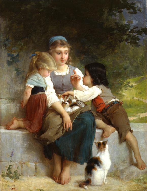 Emile Munier The New Pets Germany oil painting art